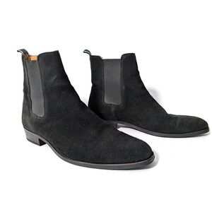 Shoe The Bear Eli Chelsea Boots Black Suede Leather Pointed Toe‎ Mens 45 US 12
